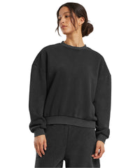 Build Your Brand Women’s Vintage Heavy Crew Neck - Black