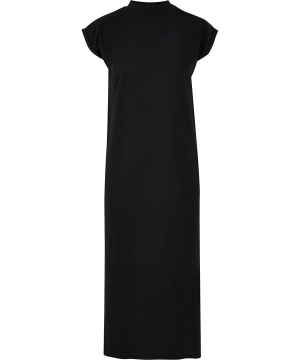 Build Your Brand Women’s Long Extended Shoulder Dress - Black