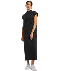 Build Your Brand Women’s Long Extended Shoulder Dress - Black