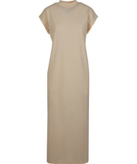 Build Your Brand Women’s Long Extended Shoulder Dress - White Sand