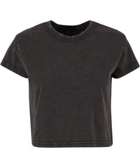 Build Your Brand Women’s Vintage Cropped Tee - Black