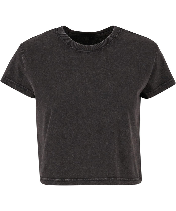 Build Your Brand Women’s Vintage Cropped Tee - Black