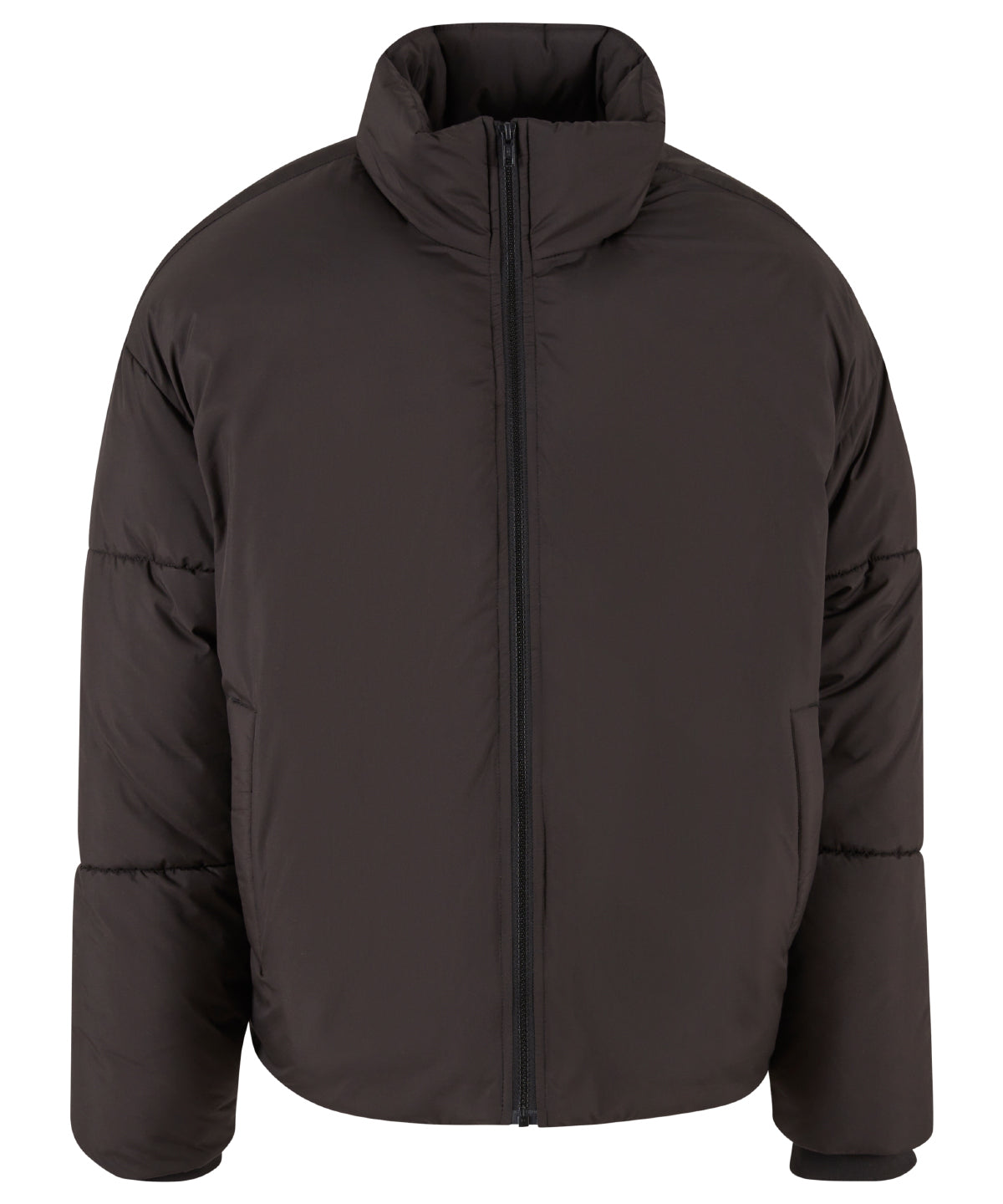 Build Your Brand Oversized Puffer Jacket - Black