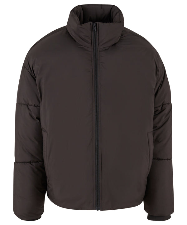 Build Your Brand Oversized Puffer Jacket - Black