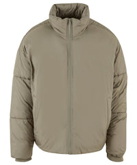 Build Your Brand Oversized Puffer Jacket - Pale Olive