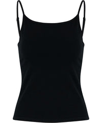 Build Your Brand Women’s Stretch Jersey Short Slim Top - Black