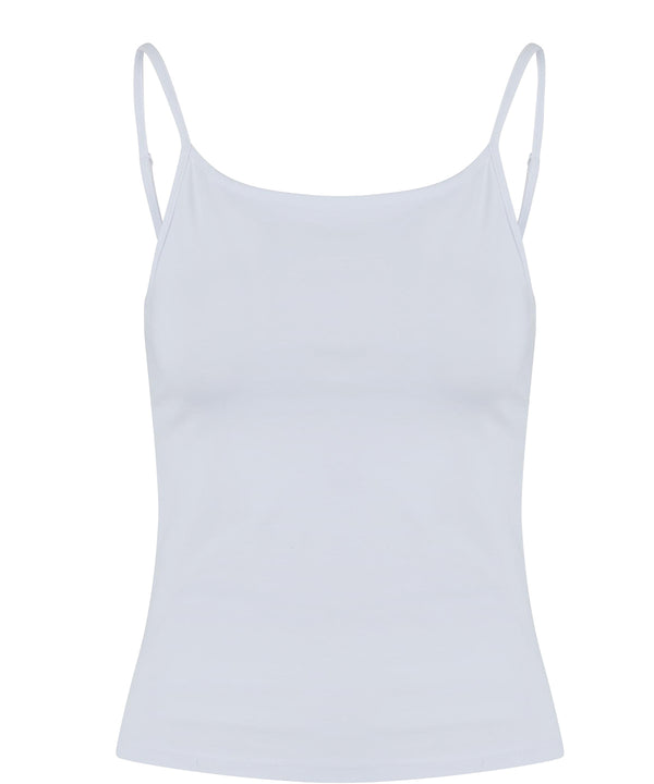 Build Your Brand Women’s Stretch Jersey Short Slim Top - White