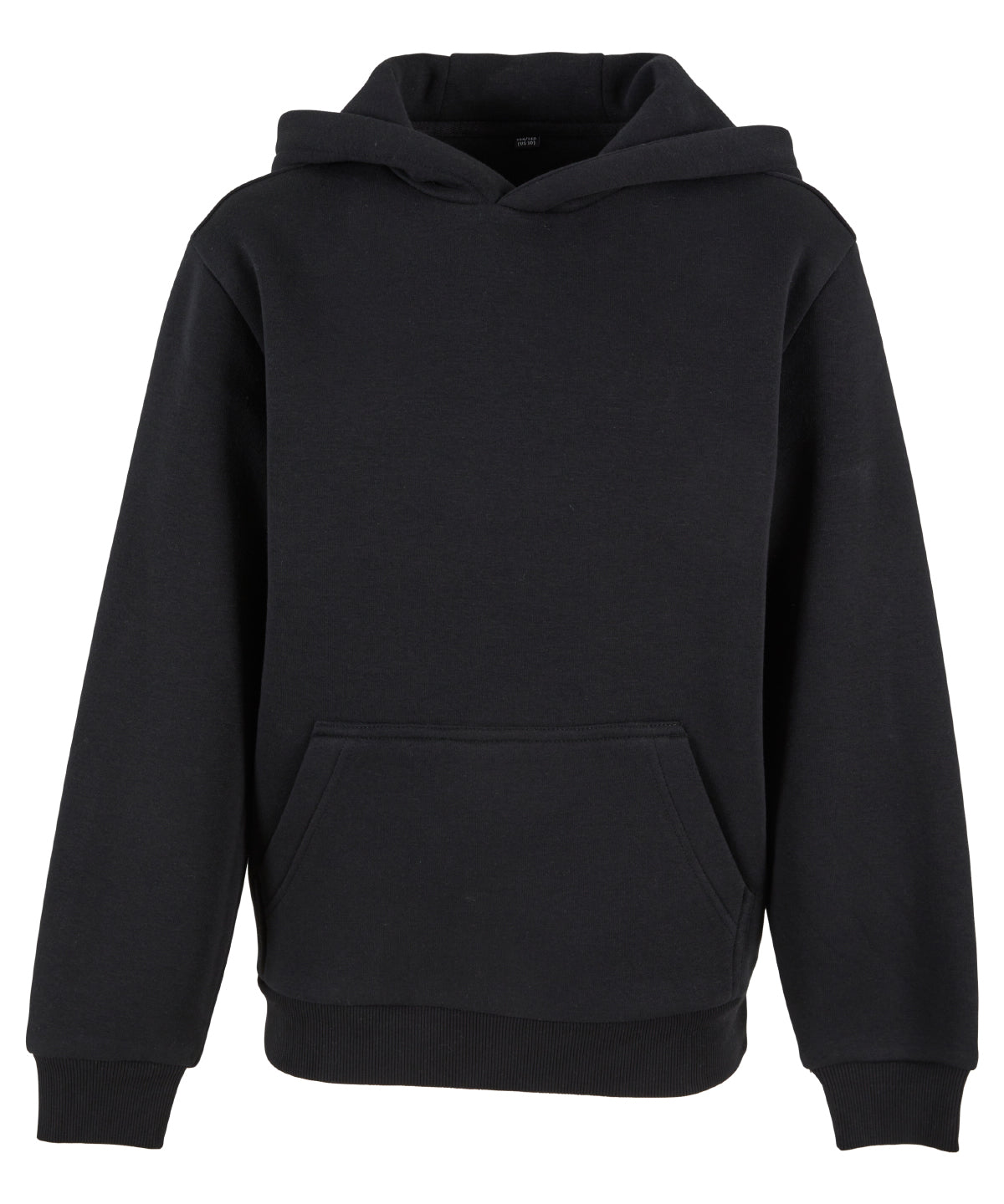 Build Your Brand Kids Fluffy Hoodie - Black
