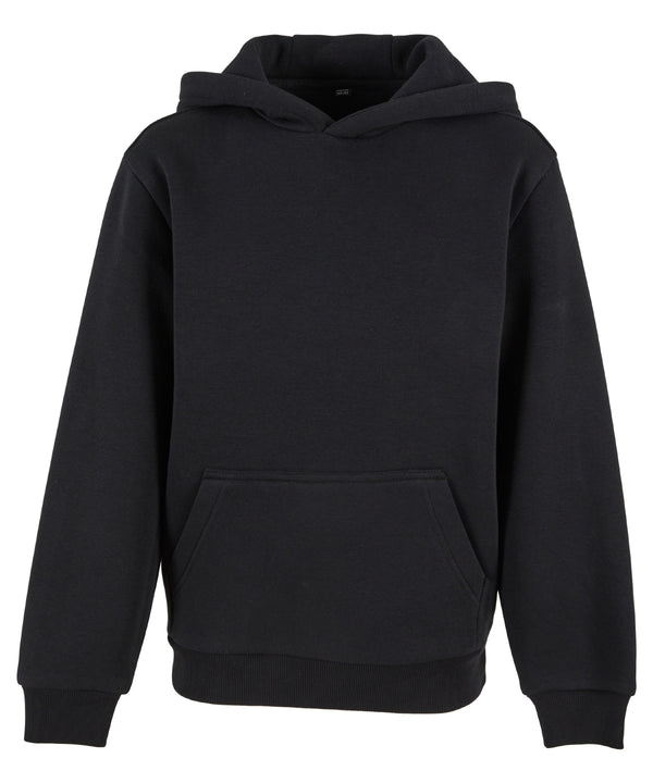 Build Your Brand Kids Fluffy Hoodie - Black