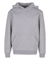 Build Your Brand Kids Fluffy Hoodie - Heather Grey