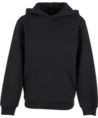 Build Your Brand Kids Fluffy Hoodie - Black