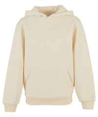 Build Your Brand Kids Fluffy Hoodie - White Sand