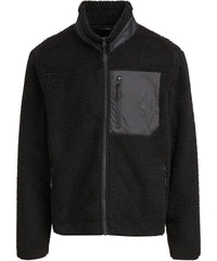 Build Your Brand Bonded Sherpa Jacket - Black