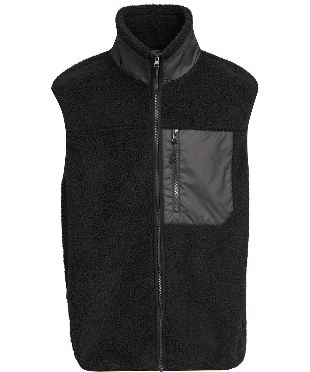Build Your Brand Bonded Sherpa Vest - Black