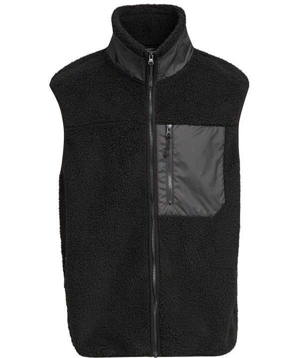 Build Your Brand Bonded Sherpa Vest - Black