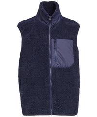 Build Your Brand Bonded Sherpa Vest - Navy
