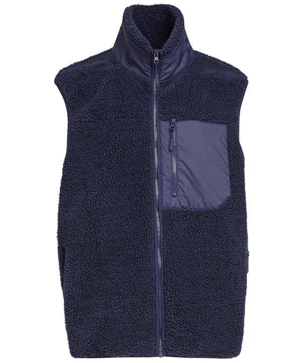Build Your Brand Bonded Sherpa Vest - Navy