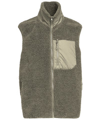 Build Your Brand Bonded Sherpa Vest - Pale Olive