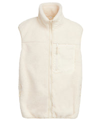 Build Your Brand Bonded Sherpa Vest - White Sand