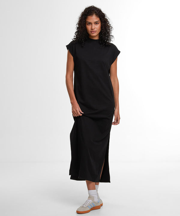 Build Your Brand Women’s Sorona Long Extended Shoulder Dress - Black