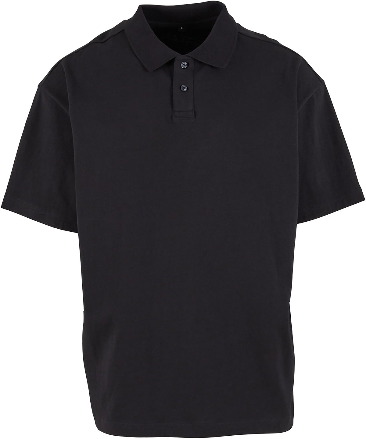 Build Your Brand Oversized Polo Shirt - Black