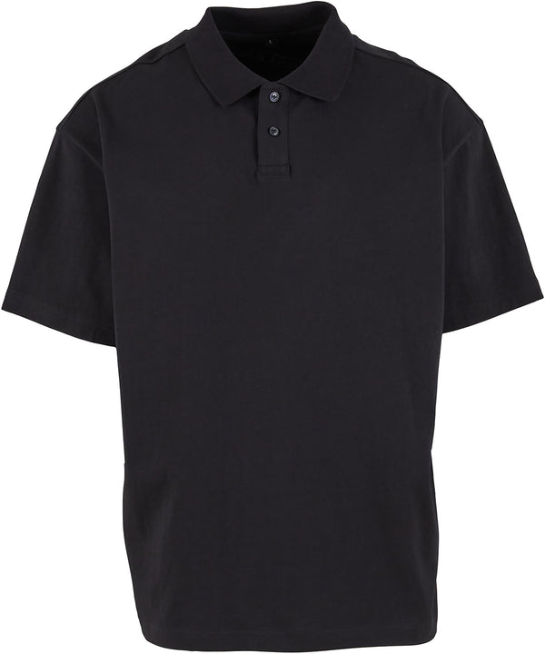 Build Your Brand Oversized Polo Shirt - Black