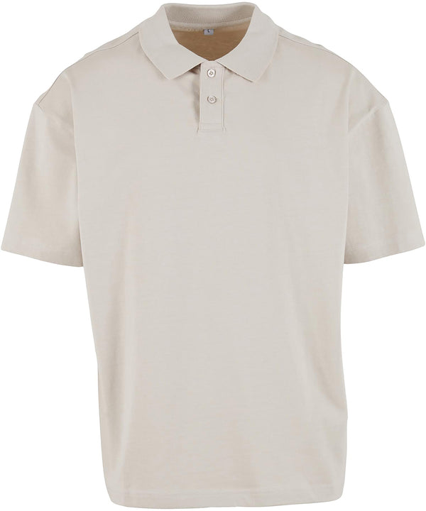 Build Your Brand Oversized Polo Shirt - Cloud
