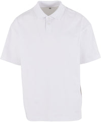 Build Your Brand Oversized Polo Shirt - White