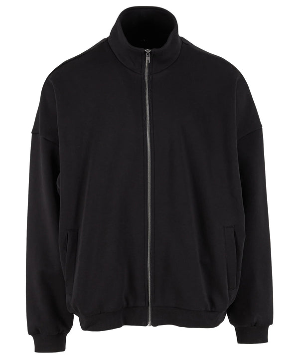 Build Your Brand Oversized Zip Jacket - Black