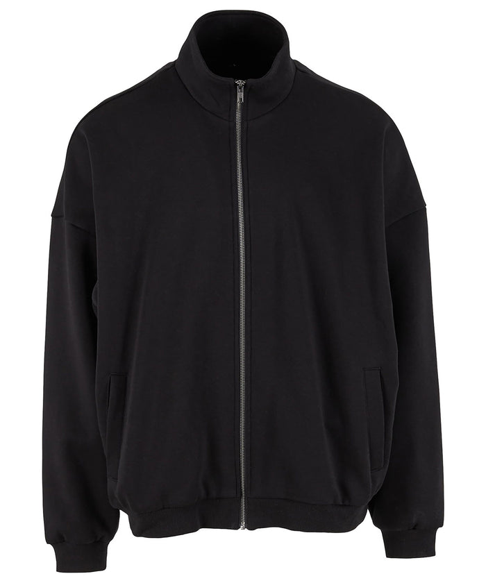 Build Your Brand Oversized Zip Jacket - Black
