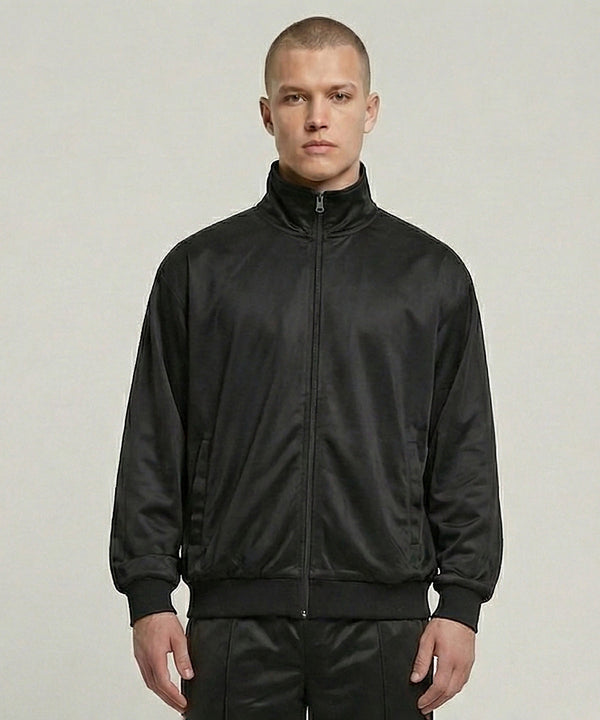 Build Your Brand Tricot Track Jacket - Black