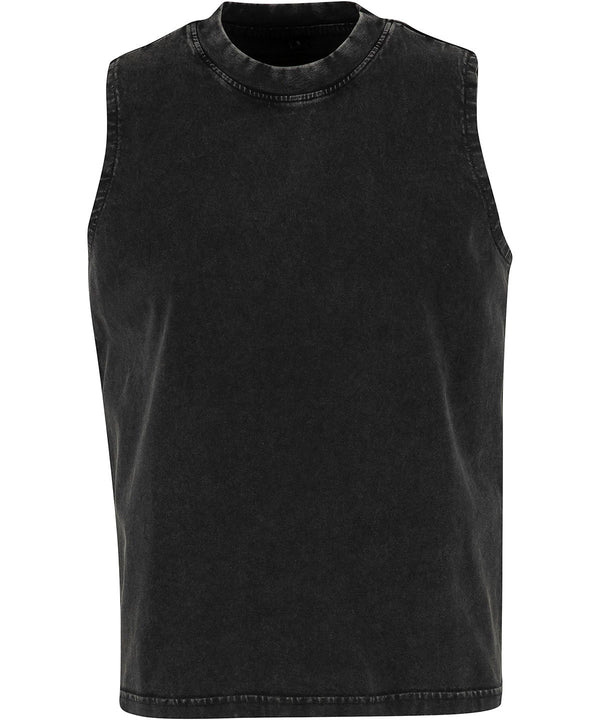 Build Your Brand Women’s Vintage Washed Sleeveless Tee - Black