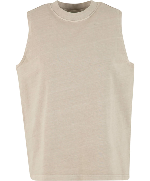 Build Your Brand Women’s Vintage Washed Sleeveless Tee - Chalk Dust