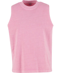 Build Your Brand Women’s Vintage Washed Sleeveless Tee - Cool Pink