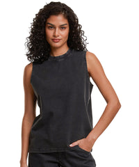 Build Your Brand Women’s Vintage Washed Sleeveless Tee - Black