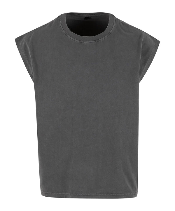 Build Your Brand Vintage Cropped Heavy Sleeveless Tee - Magnet