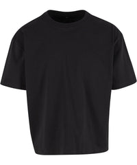 Build Your Brand Cropped Oversize Tee - Black