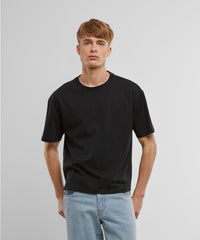 Build Your Brand Cropped Oversize Tee - Black