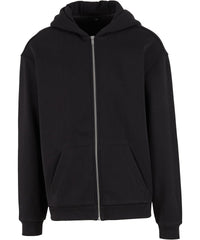 Build Your Brand Loose-fit Zip Hoodie - Black