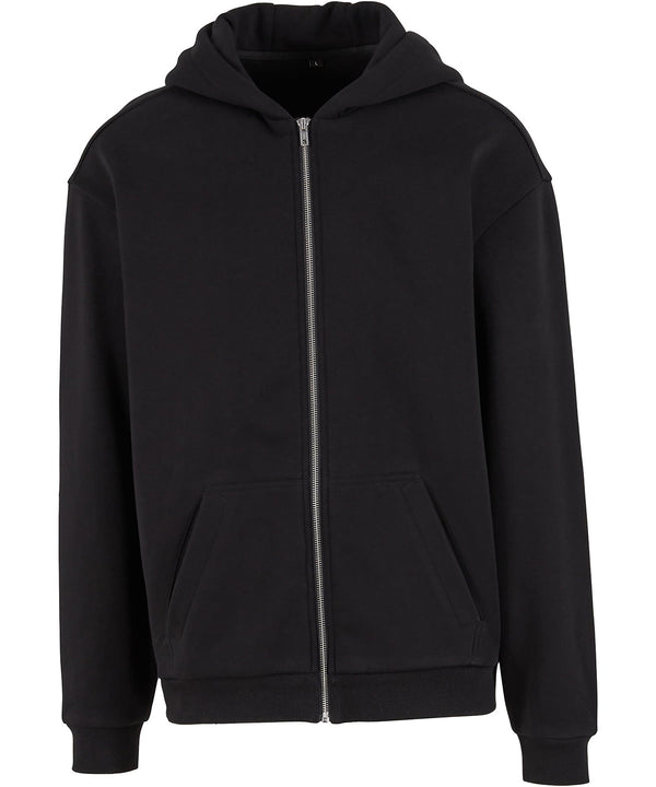 Build Your Brand Loose-fit Zip Hoodie - Black