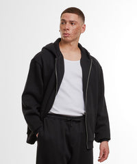 Build Your Brand Loose-fit Zip Hoodie - Black