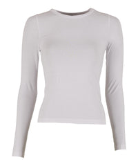 Build Your Brand Women’s Ultra Slim Long Sleeve - White