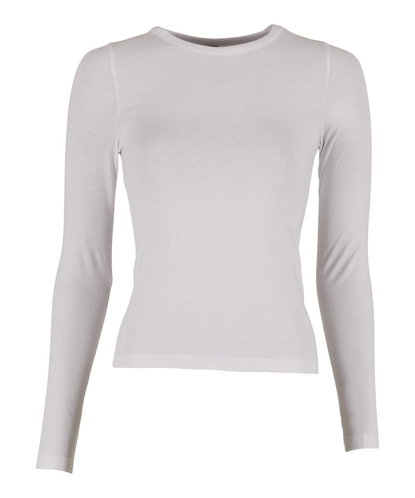 Build Your Brand Women’s Ultra Slim Long Sleeve - White