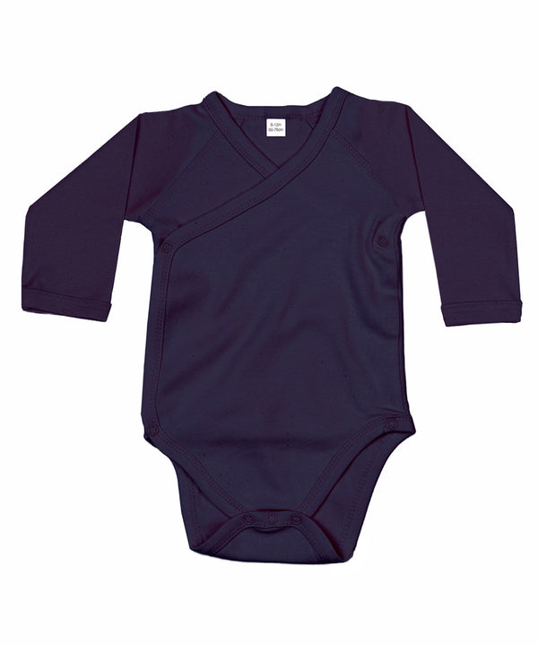 Babybugz Baby Long Sleeve Kimono Bodysuit - Nautical Navy