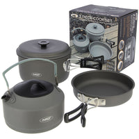 NGT 3pc Gun Metal Aluminium Kettle, Pot & Pan Set