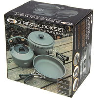 NGT 3pc Gun Metal Aluminium Kettle, Pot & Pan Set