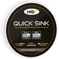 NGT 300m Spool Of 'Quick Sink' Moss Green 25lb Braid