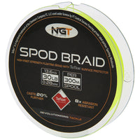NGT 30lb Fluoro Yellow Teflon Coated Floating SPOD Braid - 300m Spool