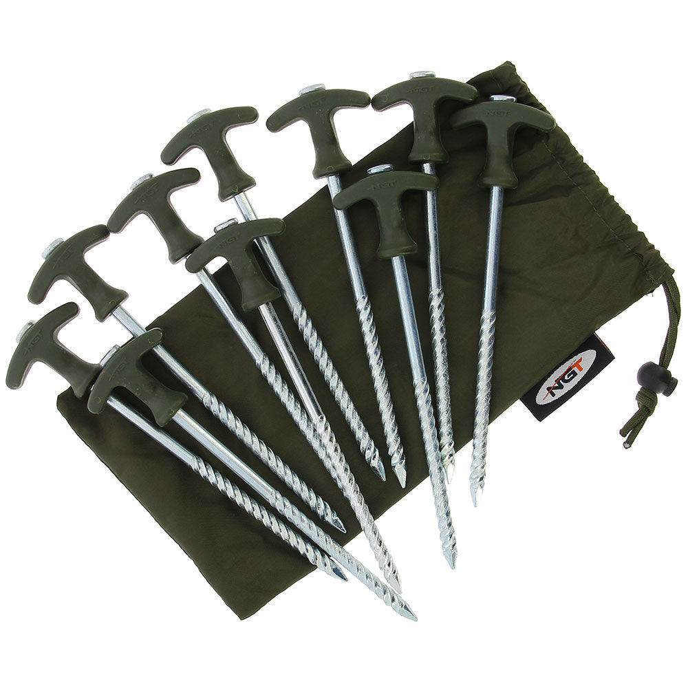 NGT 8" Bivvy Pegs Pack of 10