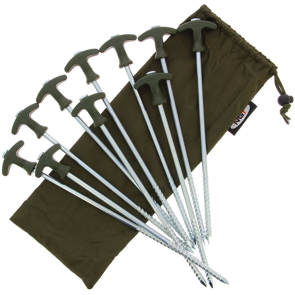 NGT 12" Bivvy Pegs Pack of 10
